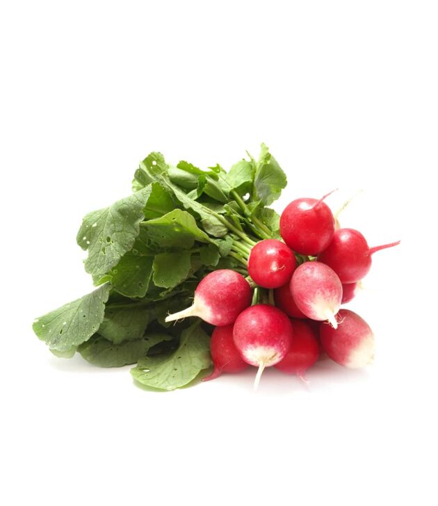 Crisp red radishes