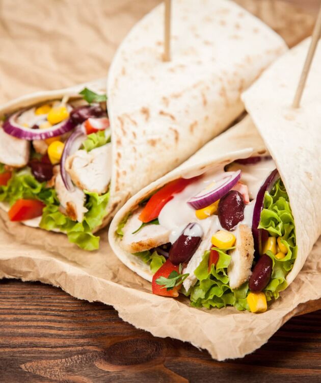 Grilled chicken wrap